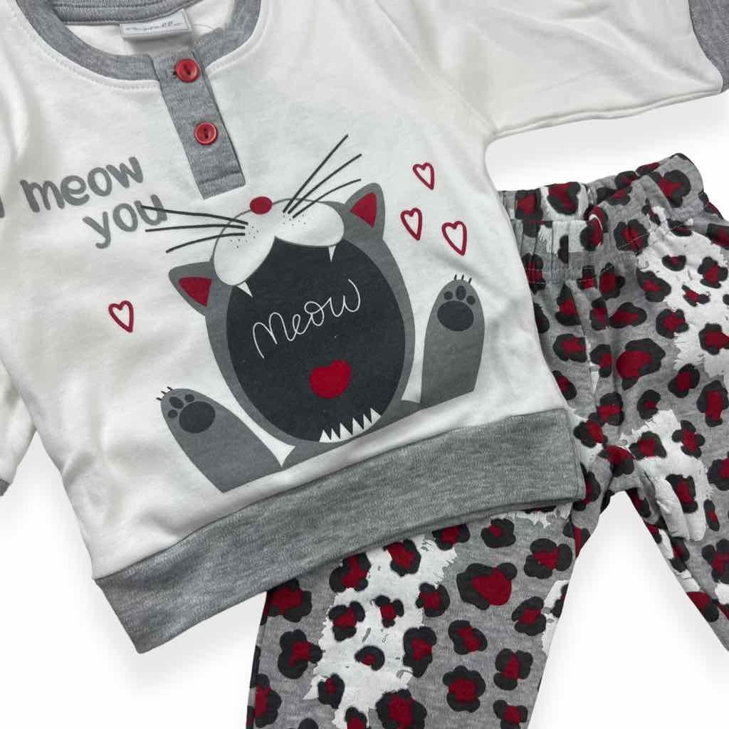 Warmer Pyjama aus Baumwolle in Pastelltönen