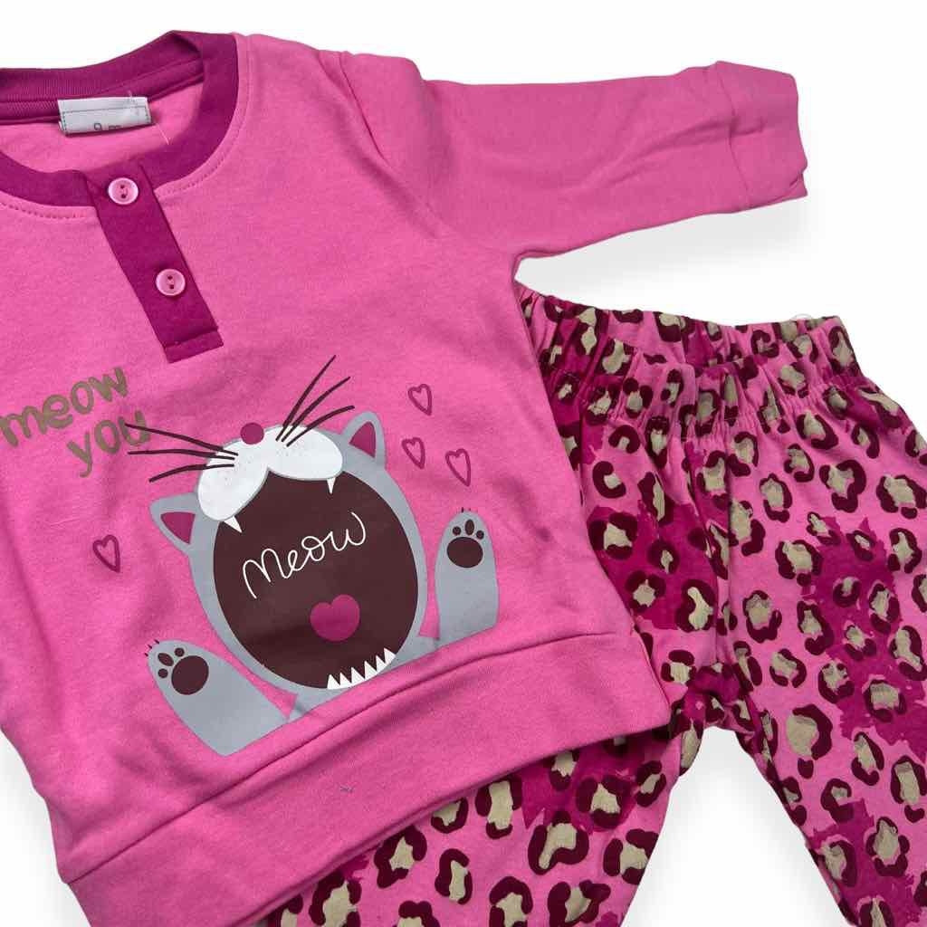 Warmer Pyjama aus Baumwolle in Pastelltönen