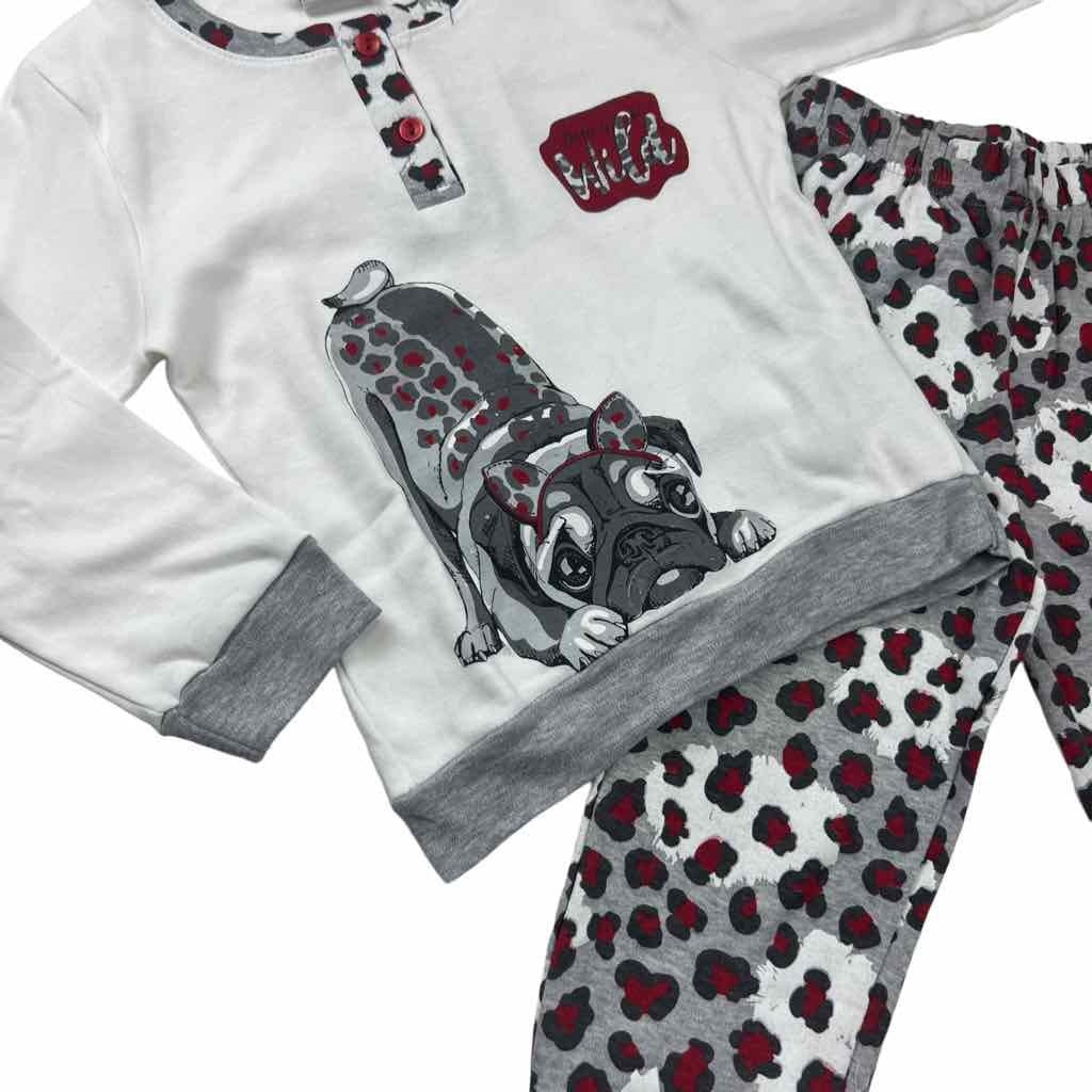 Warmer Pyjama aus Baumwolle in Pastelltönen