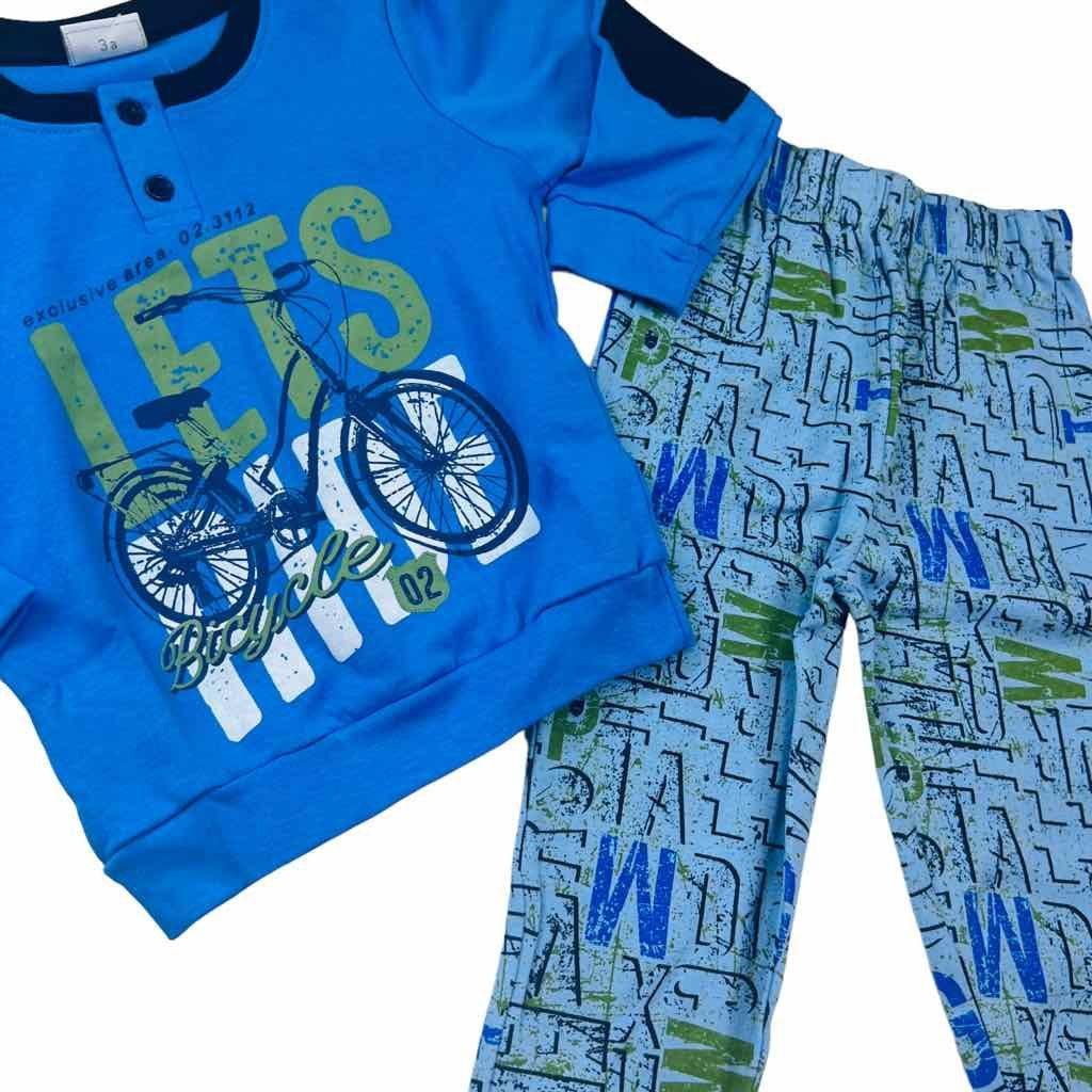 Warmer Pyjama aus Baumwolle in Pastelltönen