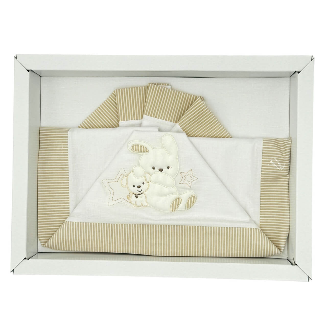 Pastellfarbenes Kinderwagen-Set aus 100 % Baumwolle