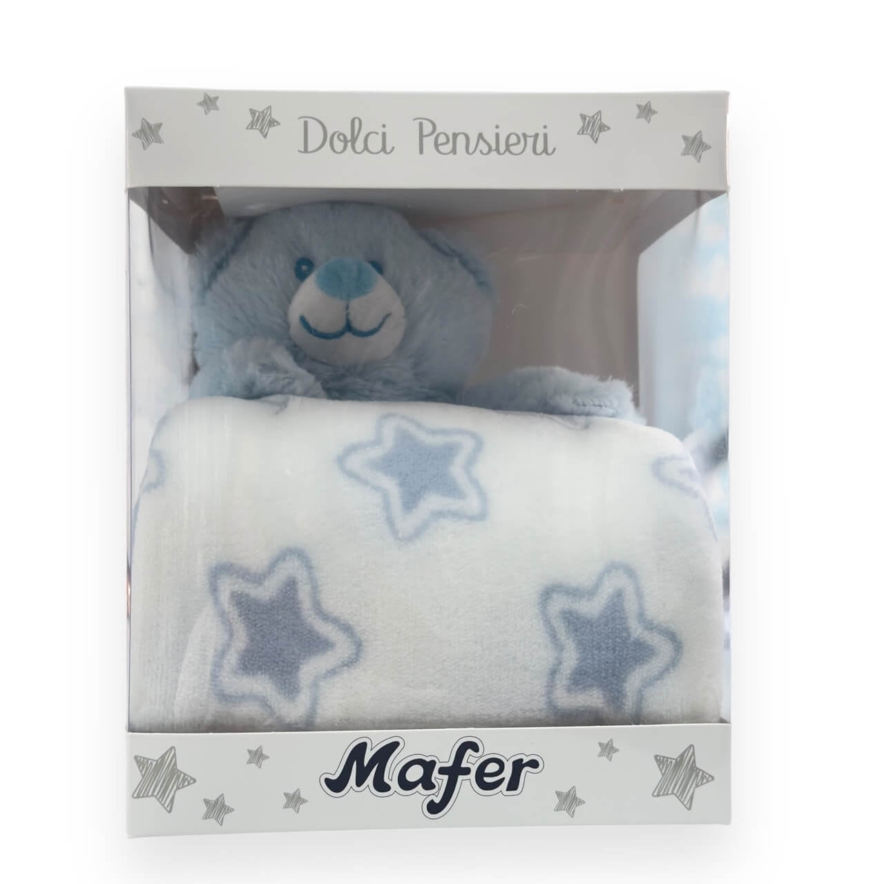 Karierter Kinderwagen Melanie mit Puppe 70x90 cm