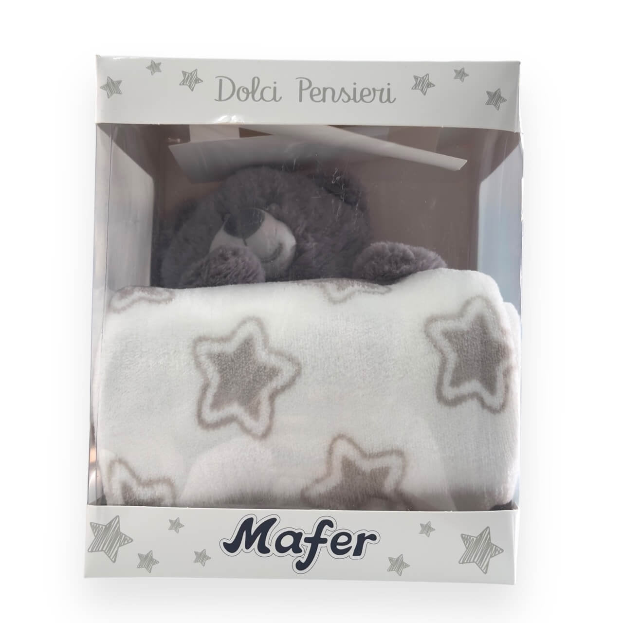 Karierter Kinderwagen Melanie mit Puppe 70x90 cm