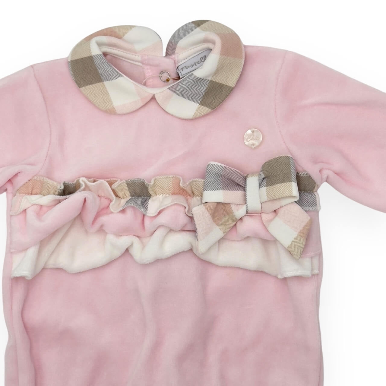 Pastellfarbener Chenille-Strampler