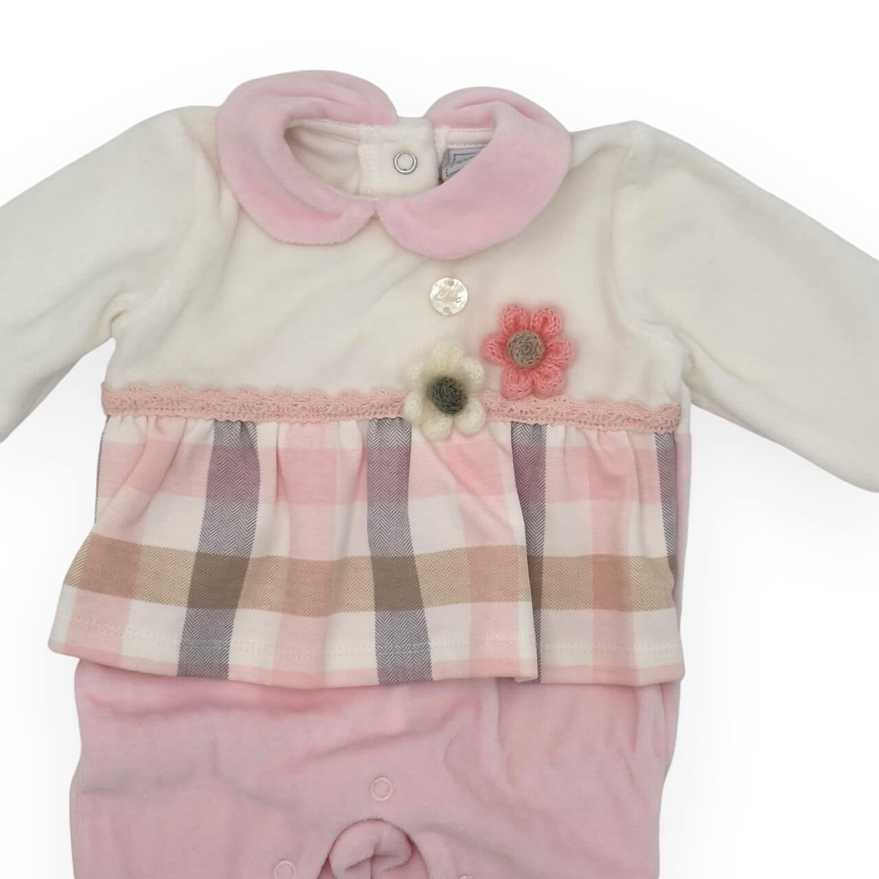 Pastellfarbener Chenille-Strampler