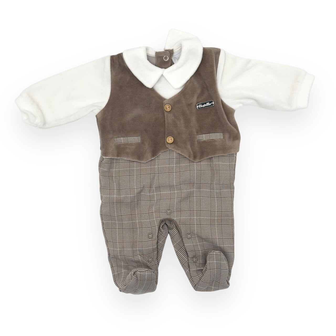 Pastellfarbener Chenille-Strampler