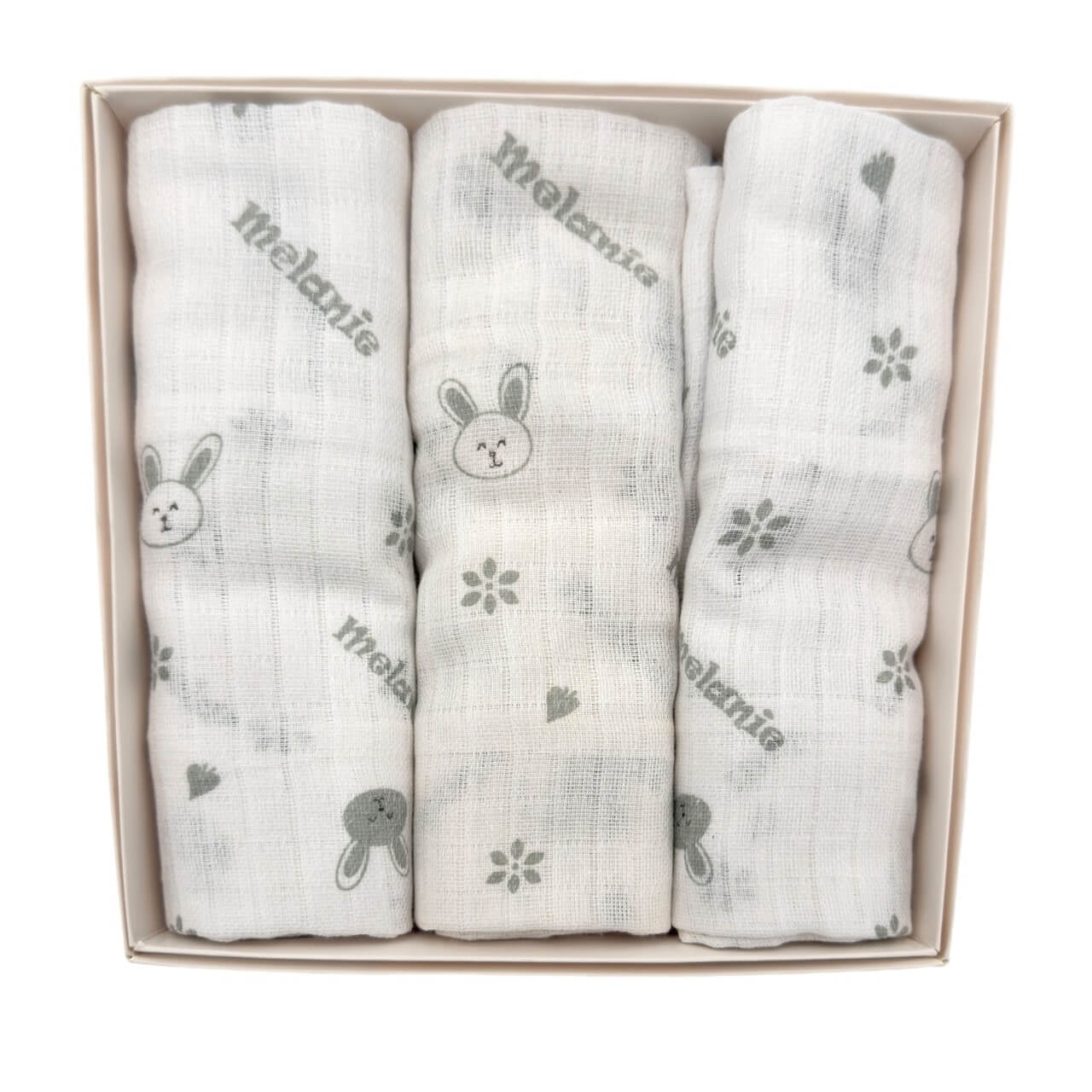 3 Hasen-Musselin-Tücher