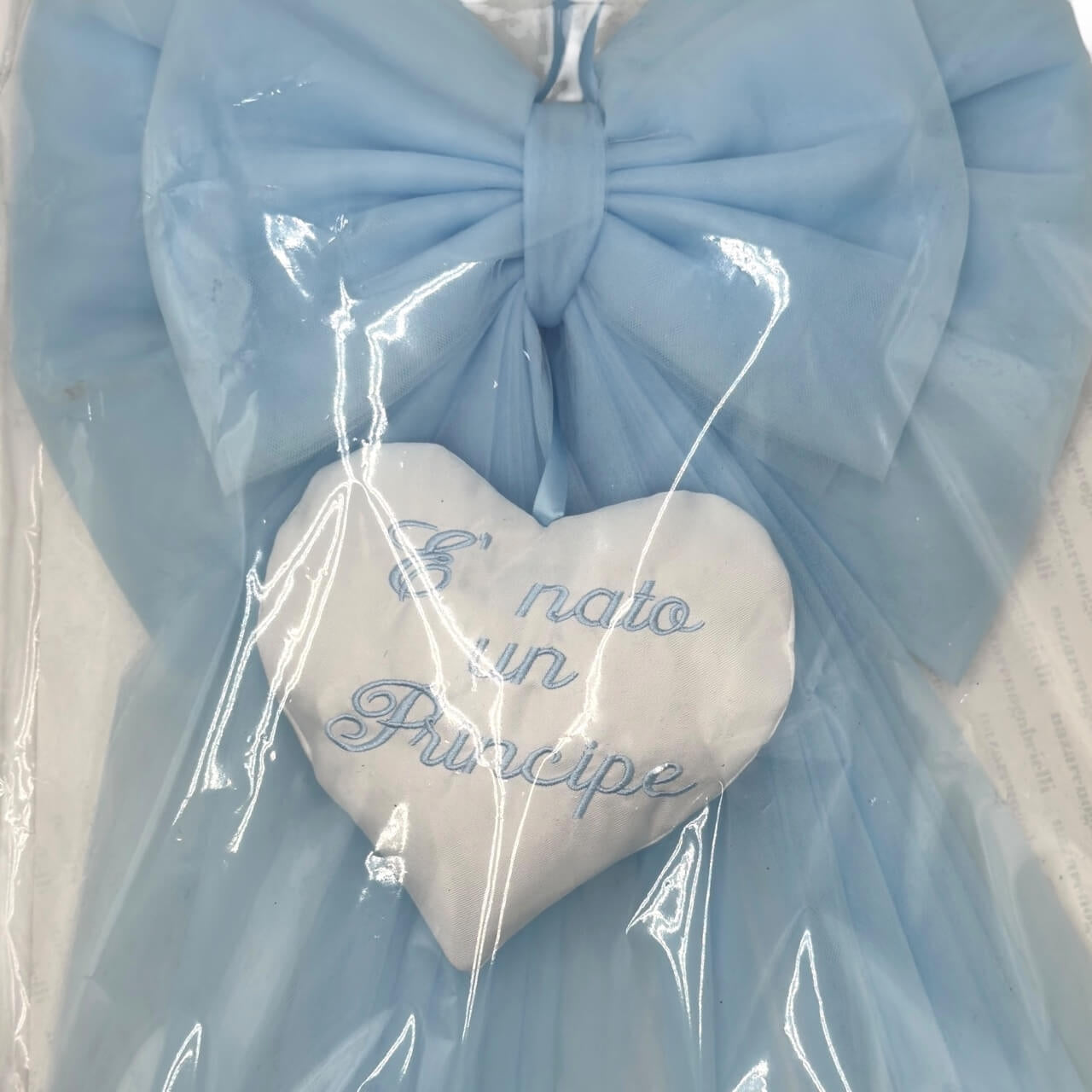 Tüll Geburtsschleife/Kokarde 65x45 cm