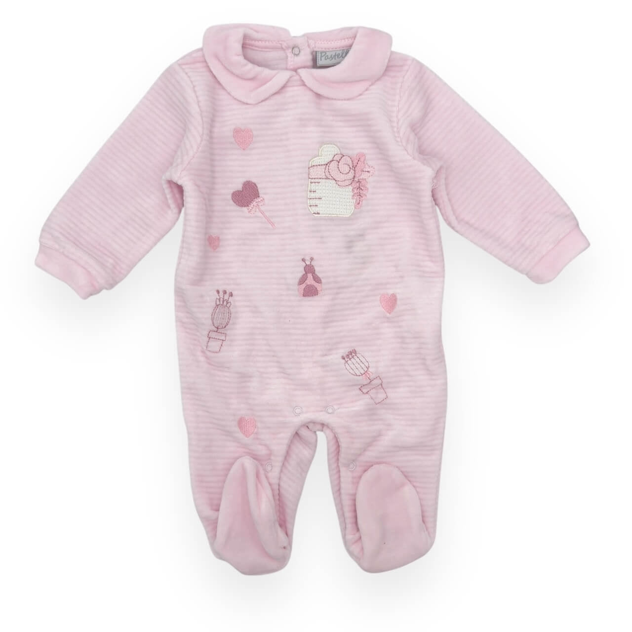 Pastellfarbener Chenille-Strampler