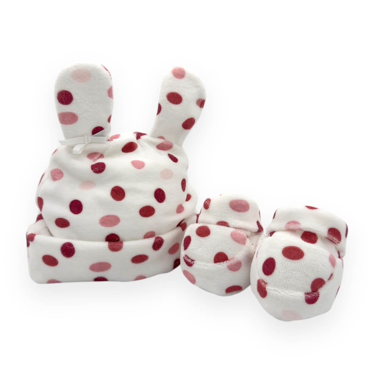 Pastellfarbenes Chenille-Set mit Mütze und Schuhen, 0/3 Monate