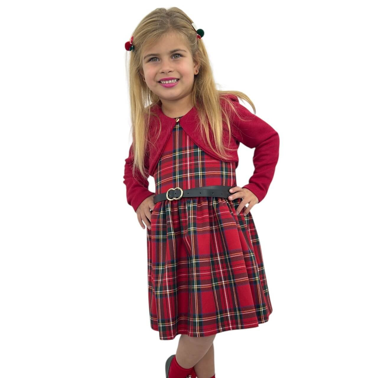 Schottisches Kleid für Mädchen mit Bolero