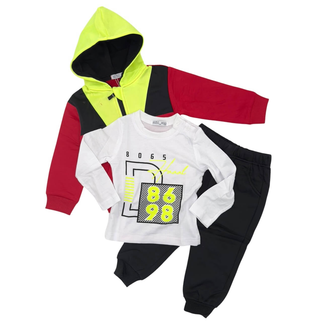 3-teiliger Sweatshirt-Trainingsanzug für Neugeborene