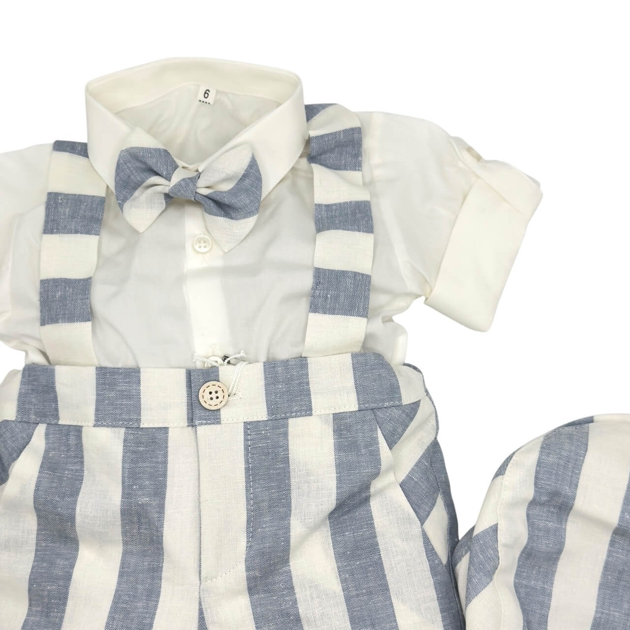 Leinen-Latzkleid für Neugeborene