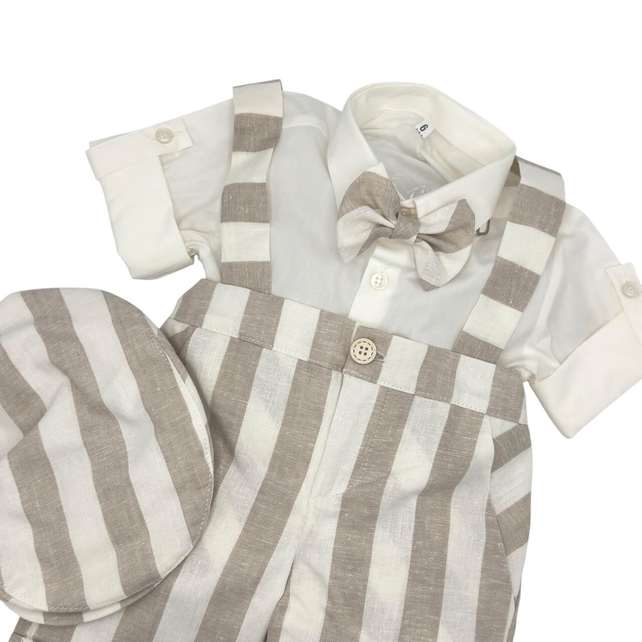 Leinen-Latzkleid für Neugeborene