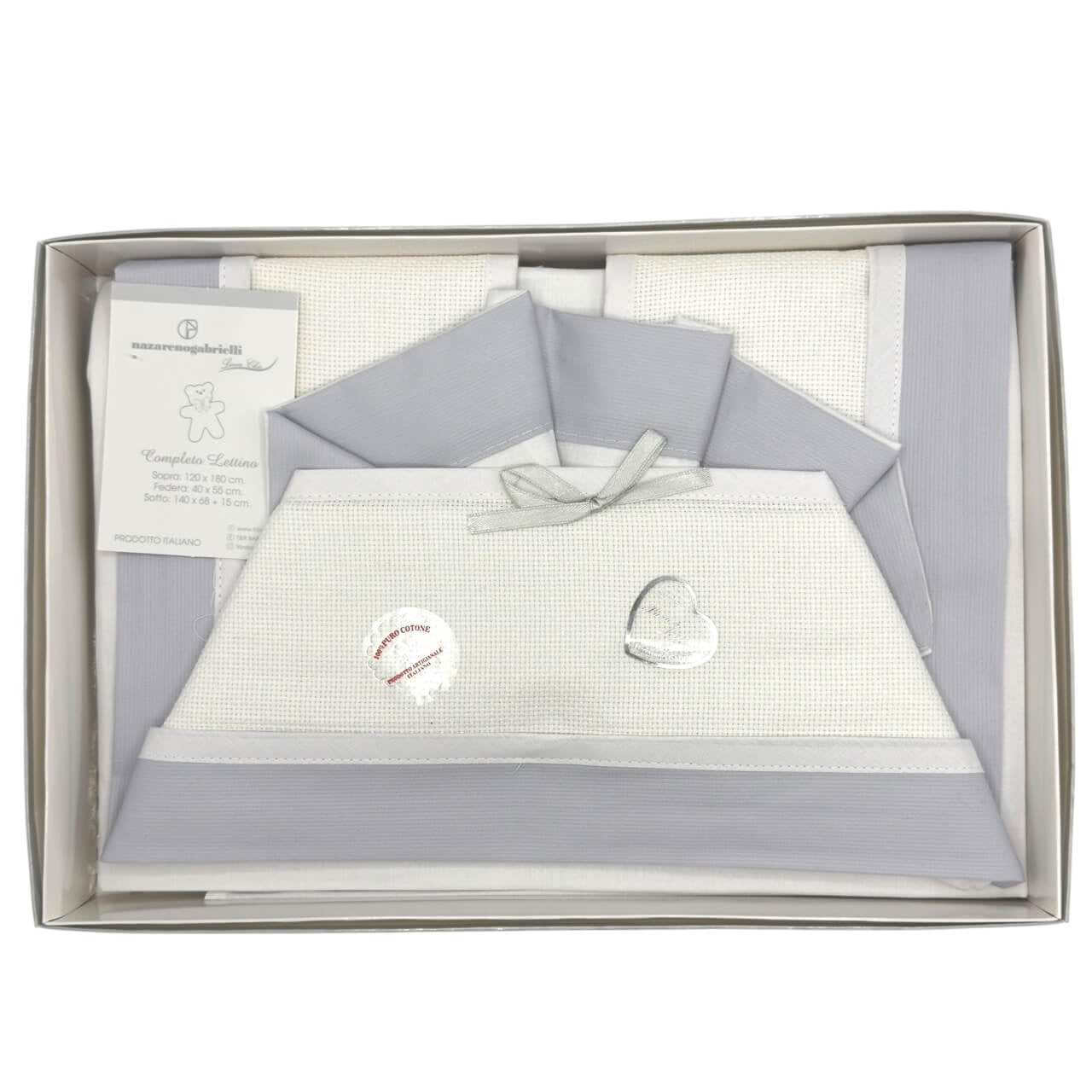 Komplett besticktes Kinderbett/Wiege mit Aida-Stoff aus 100 % Baumwolle