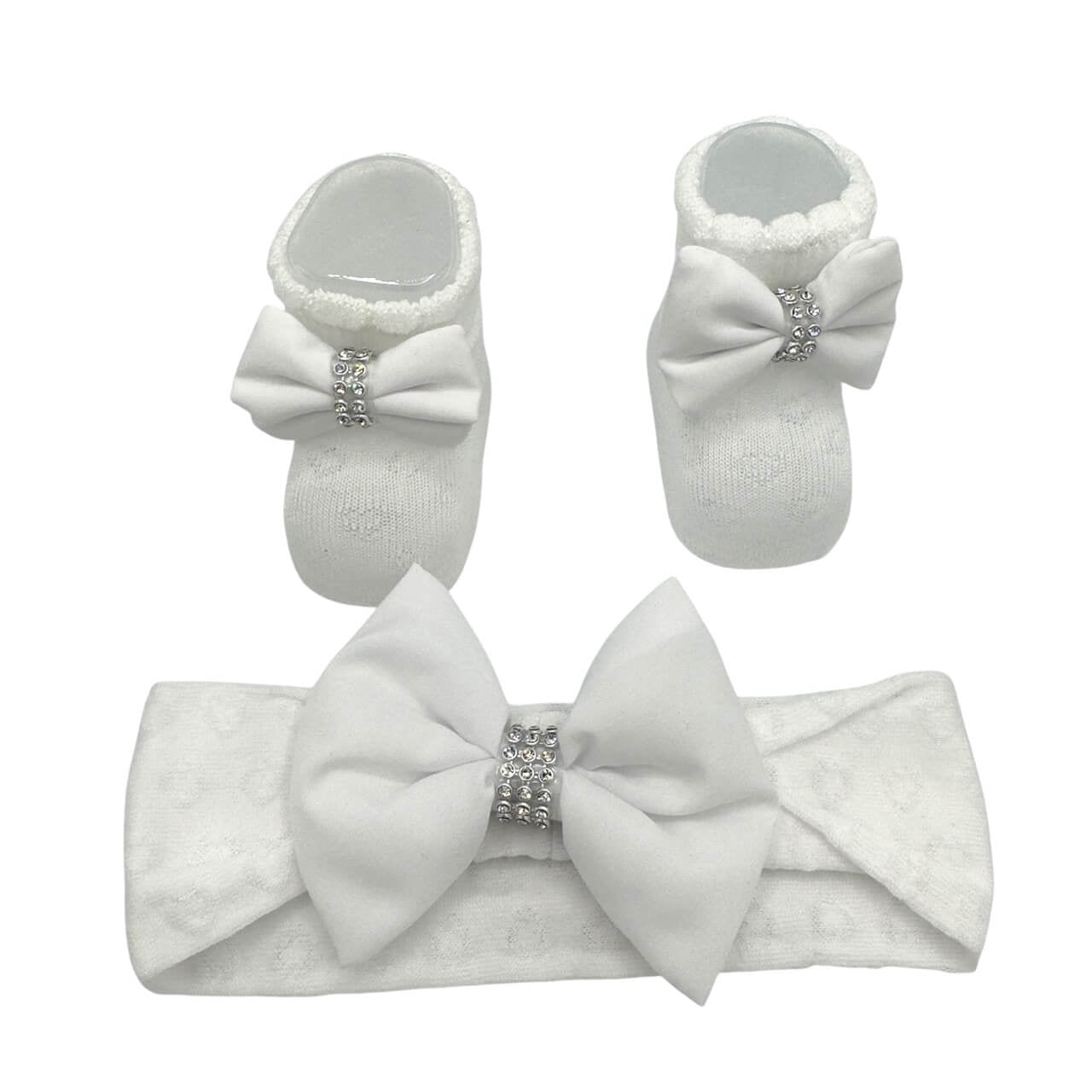 Babyschuhe + Stirnband-Set aus Baumwolle