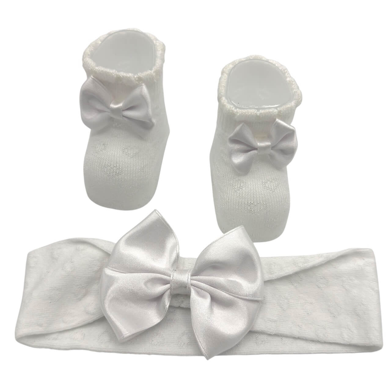 Babyschuhe + Stirnband-Set aus Baumwolle