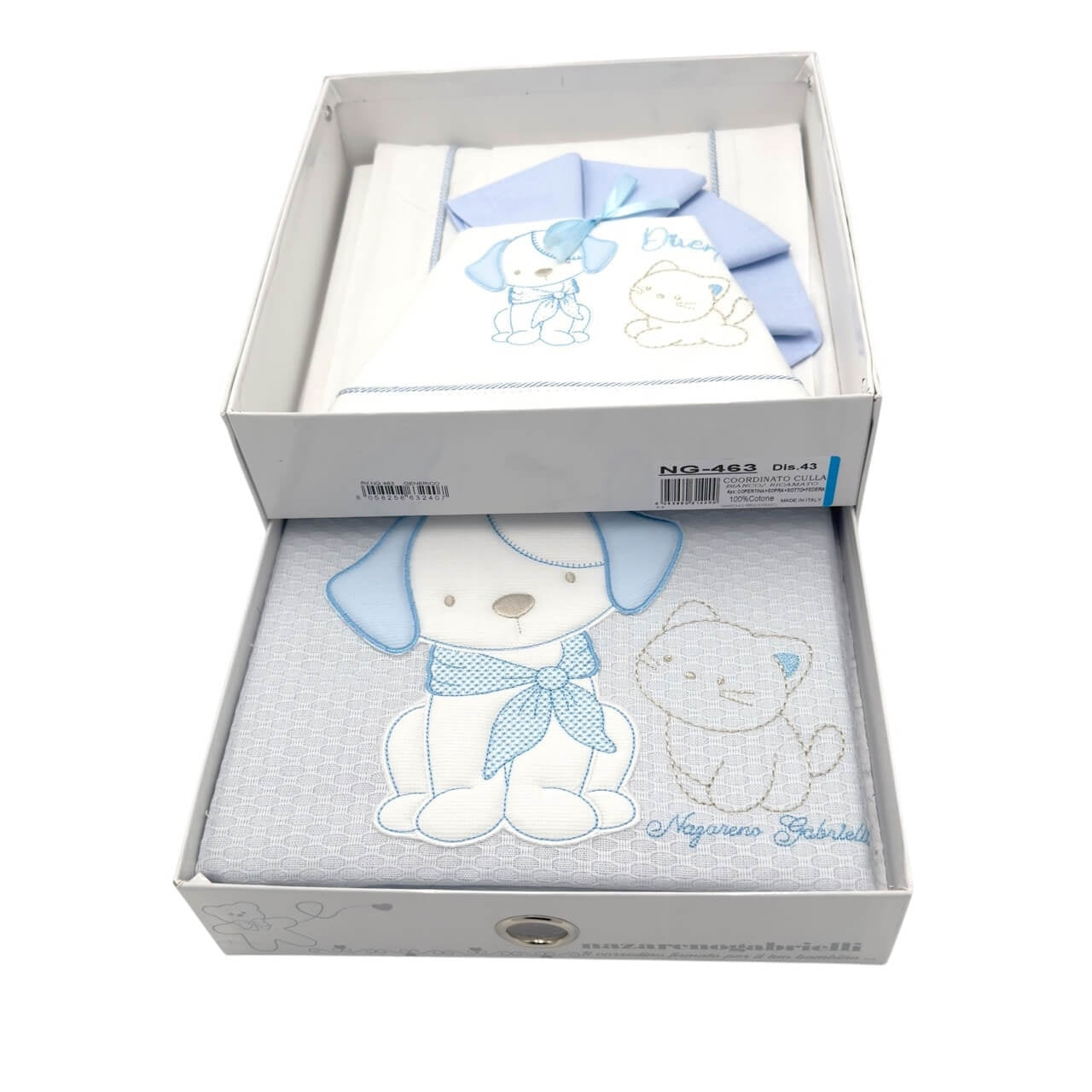 Kompletter Satz Bettlaken + Kinderwagenbezug aus Baumwolle