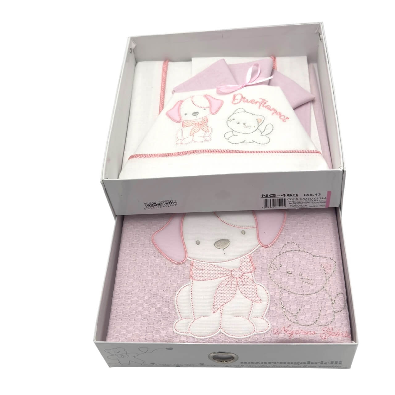 Kompletter Satz Bettlaken + Kinderwagenbezug aus Baumwolle