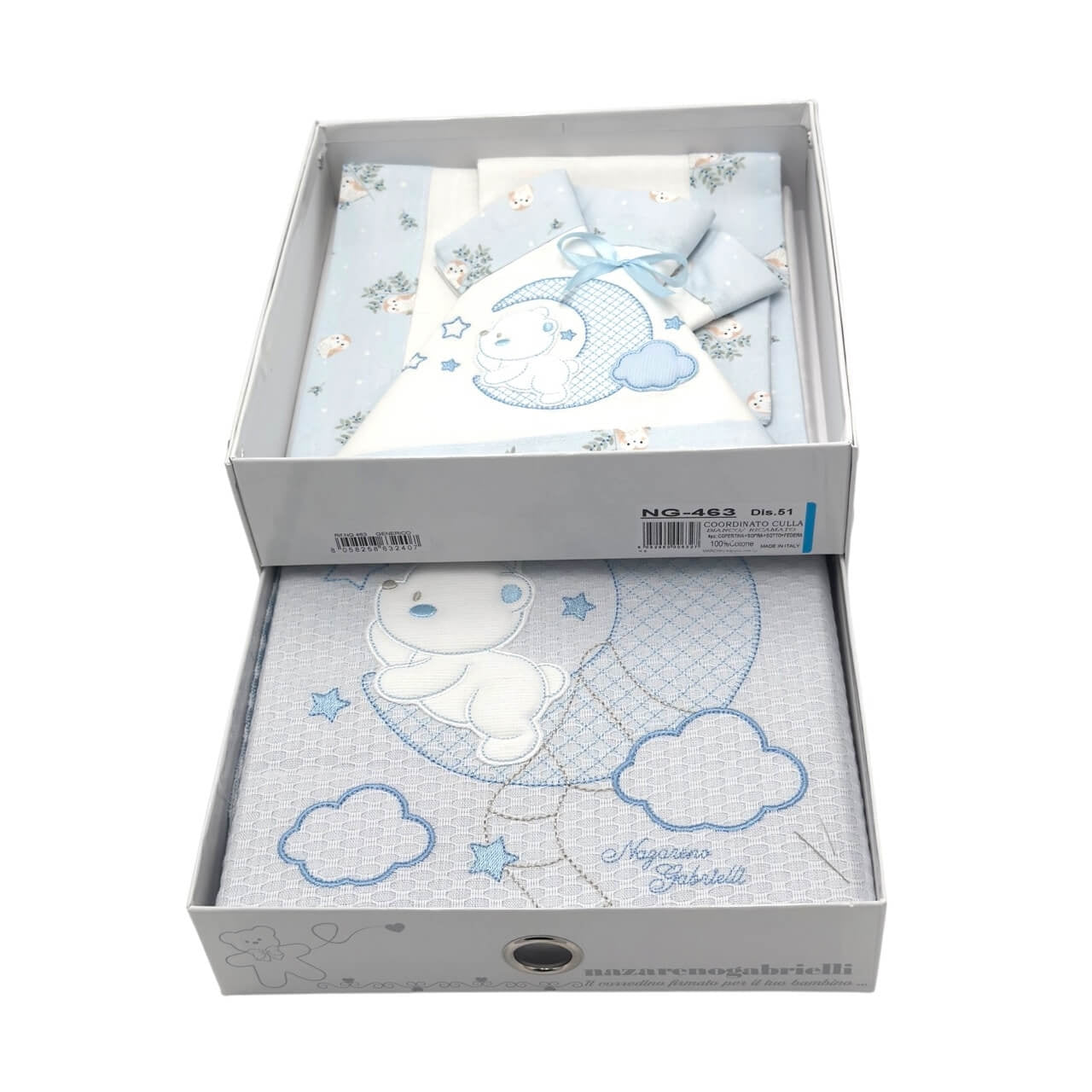 Kompletter Satz Bettlaken + Kinderwagenbezug aus Baumwolle