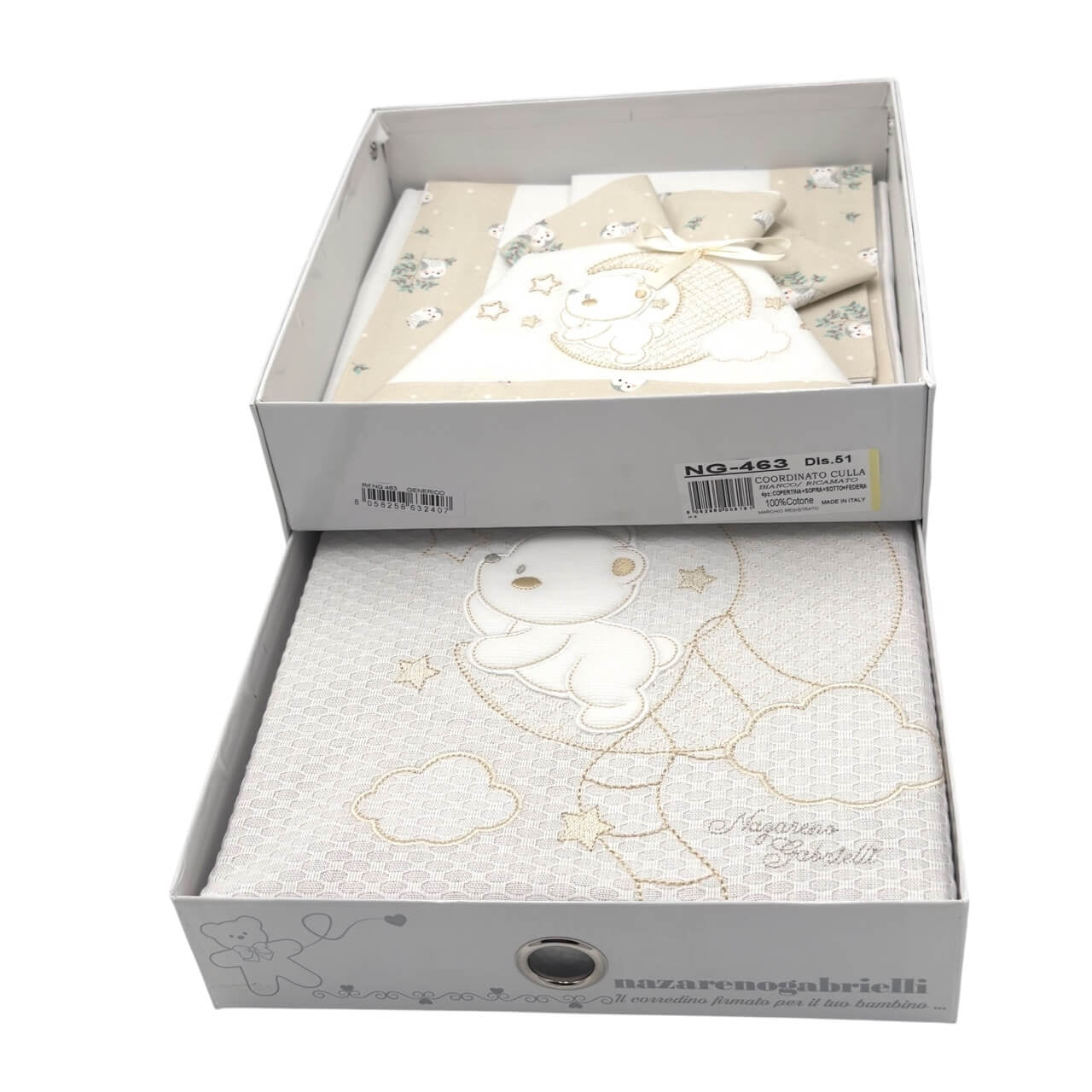 Kompletter Satz Bettlaken + Kinderwagenbezug aus Baumwolle