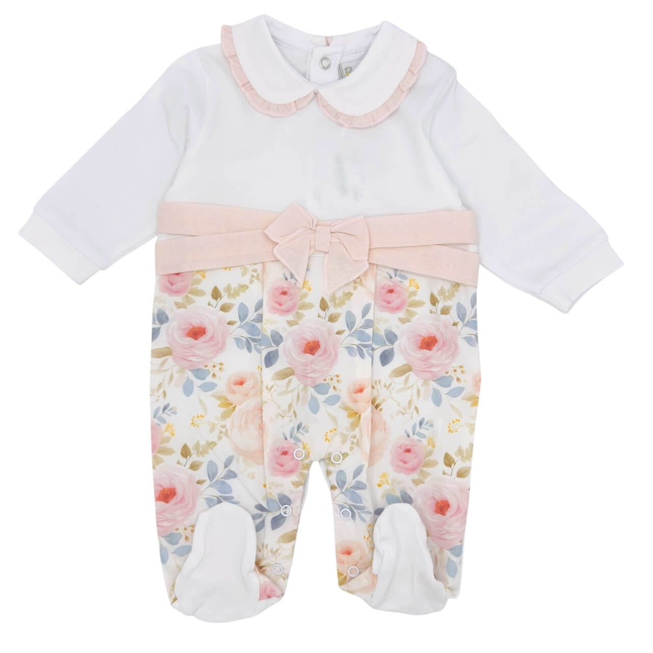 Pastellfarbener Baby-Strampler aus Baumwolle