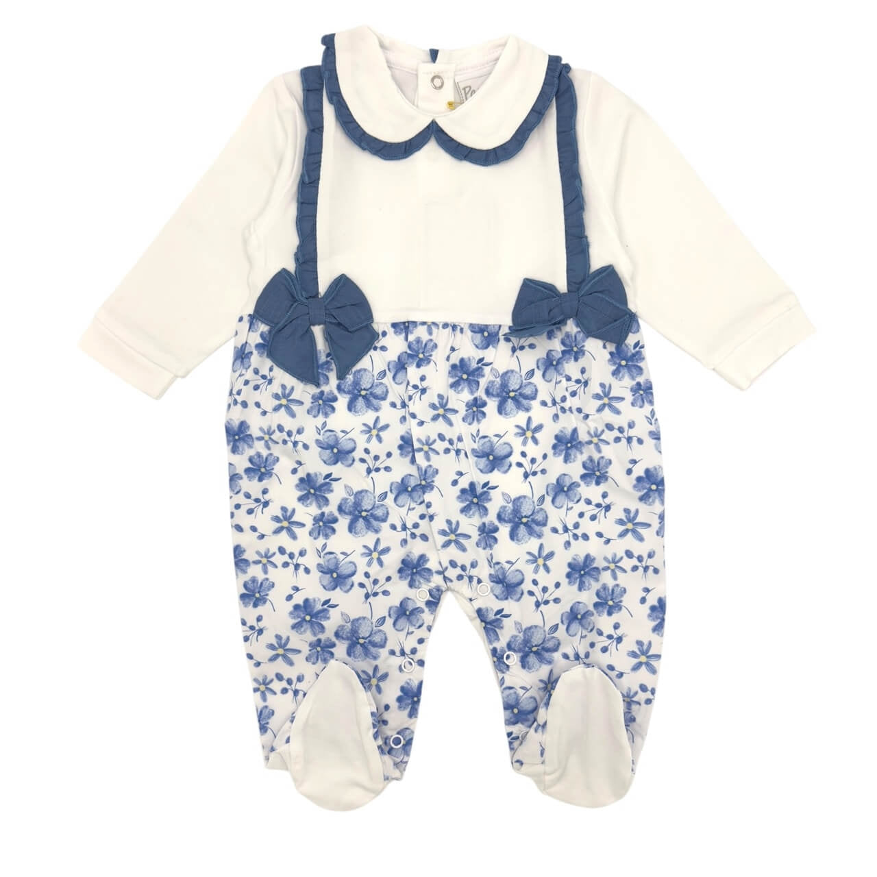 Pastellfarbener Baby-Strampler aus Baumwolle