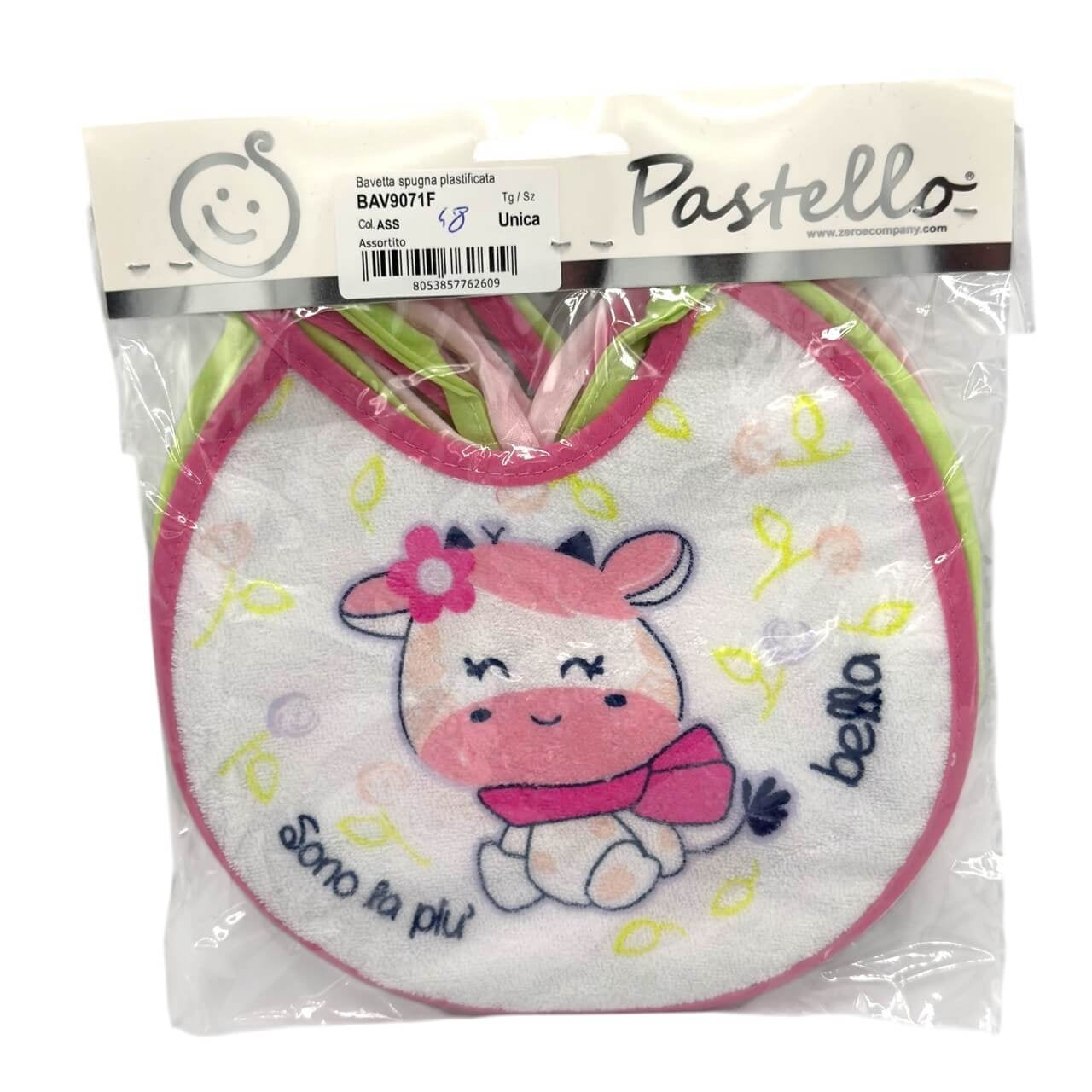 6 pastellfarbene Lätzchen aus plastifiziertem Schwamm