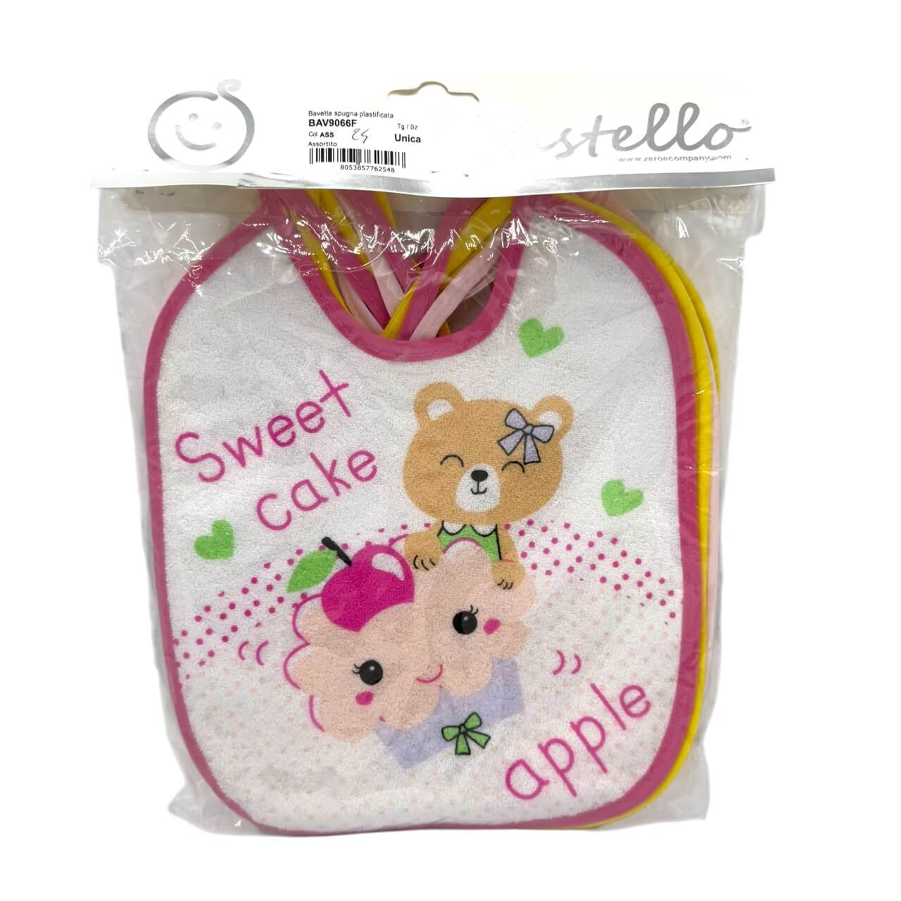 6 pastellfarbene Frotteelätzchen mit laminierter Rückseite