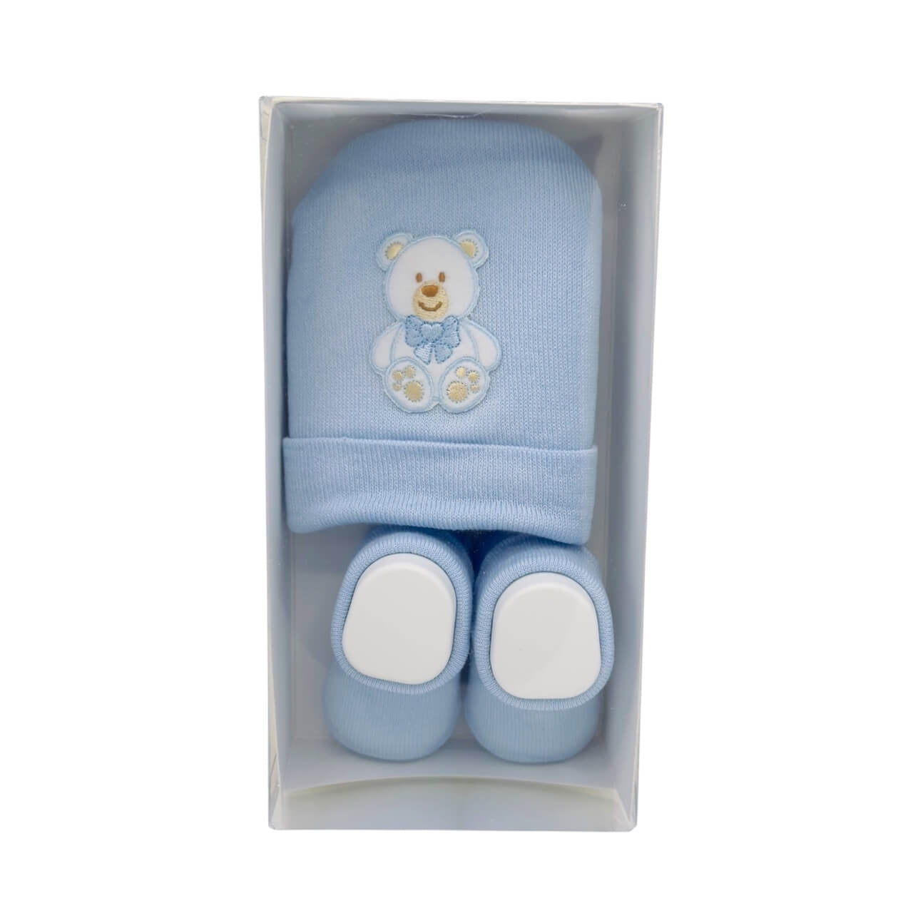 Baumwollmütze + Schuhe Set 0/6 Monate