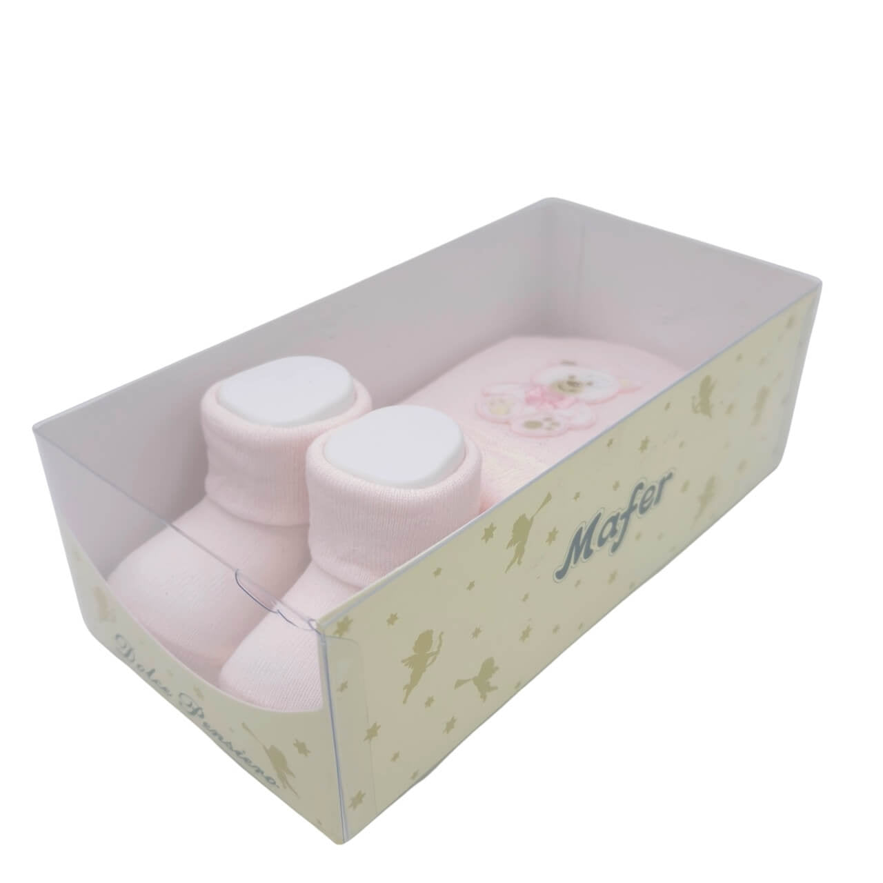 Baumwollmütze + Schuhe Set 0/6 Monate