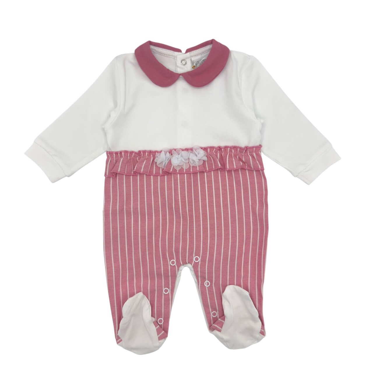 Pastellfarbener Baby-Strampler aus Baumwolle