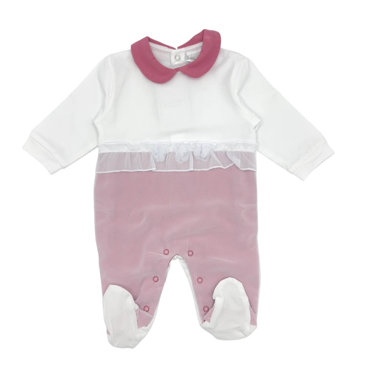 Pastellfarbener Baby-Strampler aus Baumwolle