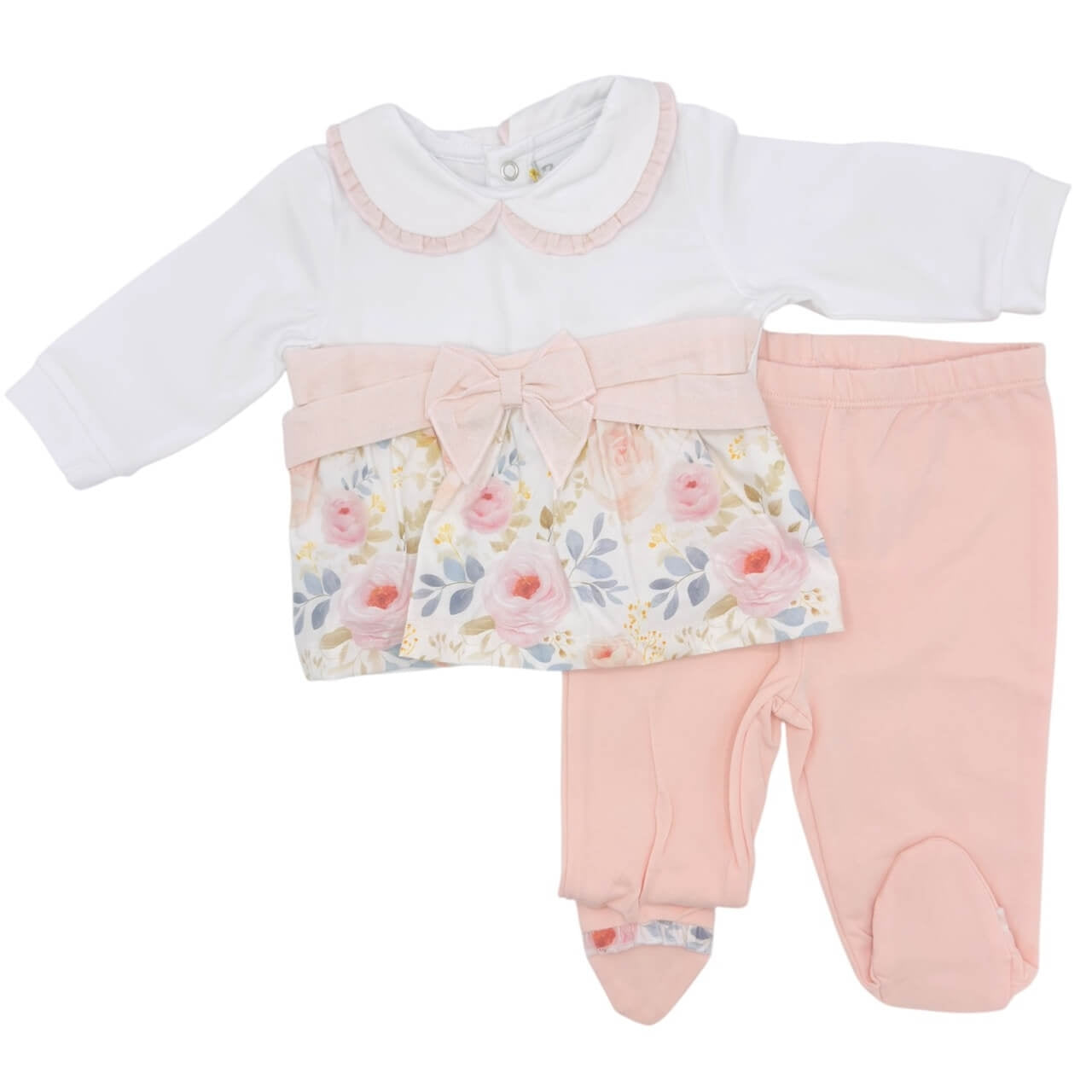 Pastellfarbener Strampler/Outfit aus Baumwolle für Baby-Mädchen