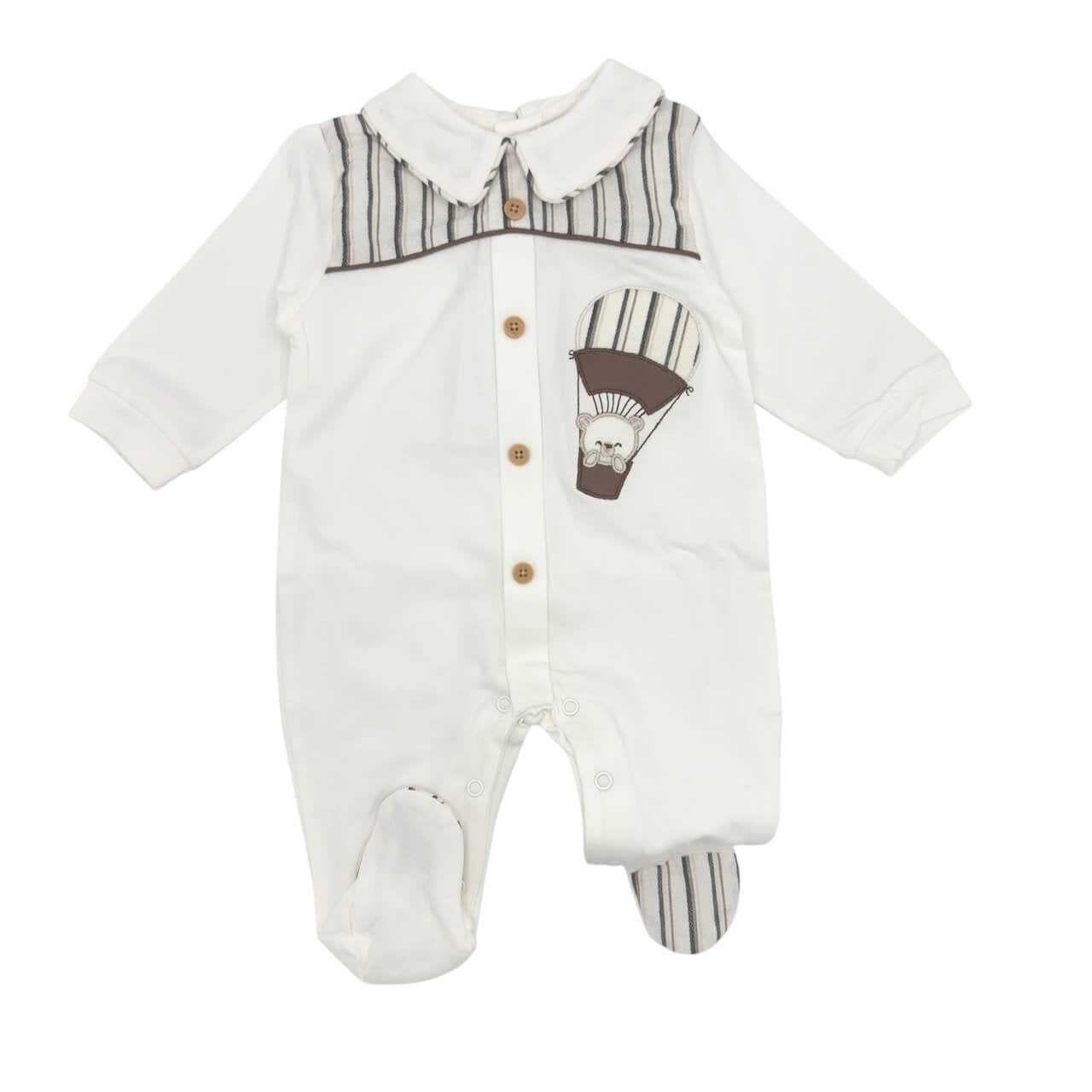 Pastellfarbener Baby-Strampler aus Baumwolle