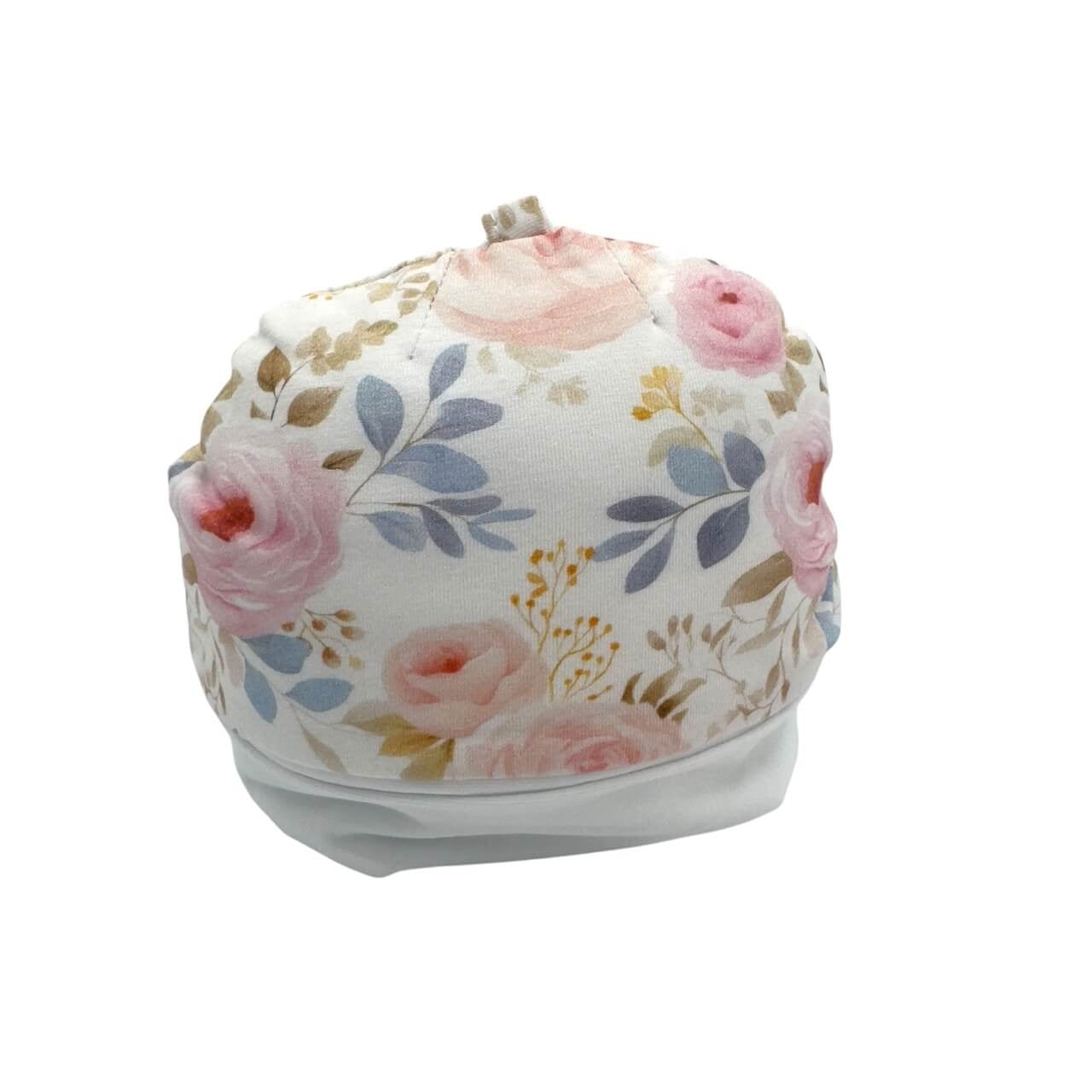 Pastellfarbenes Set aus Baumwollmütze und Lätzchen, 0/3 Monate