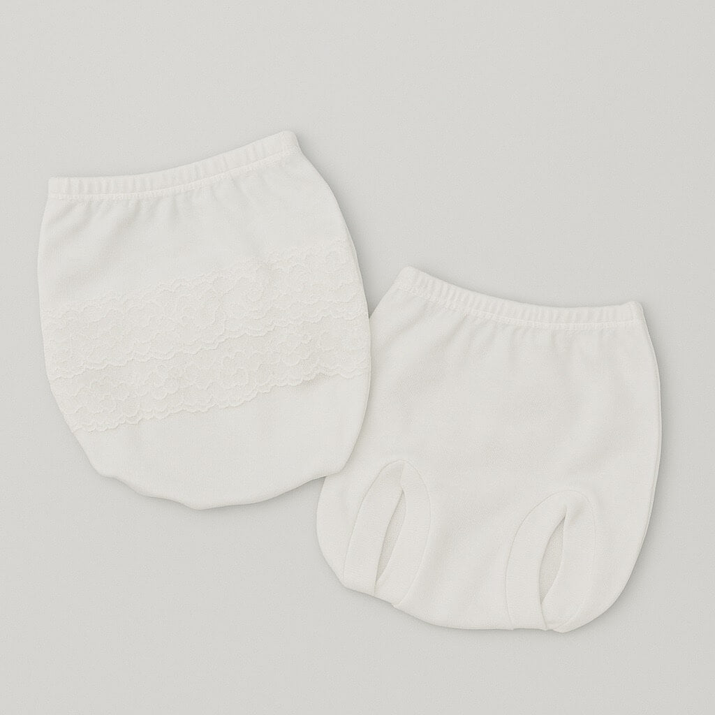 3 Baumwollhöschen mit Spitze