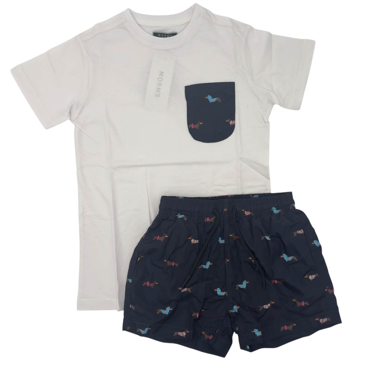 Kompletter Vater-Sohn-Badeanzug + T-Shirt