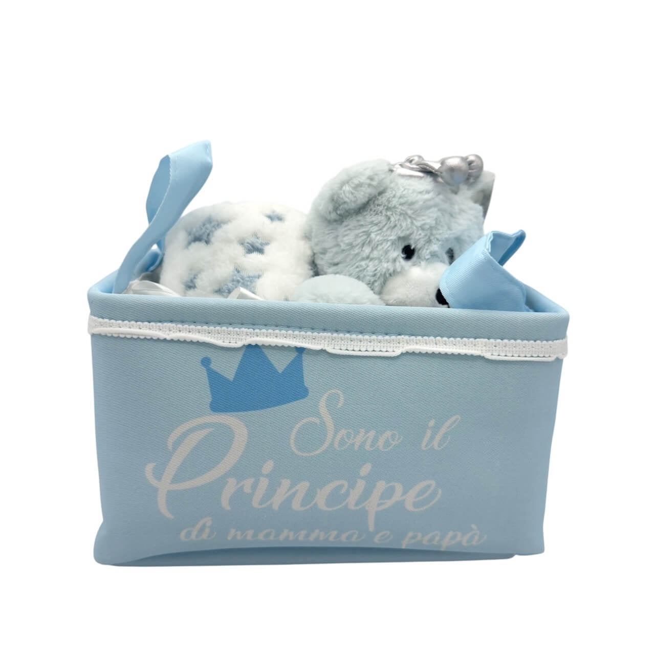 Kinderwagen-Plaidkorb 70x90 cm mit Plüschtier