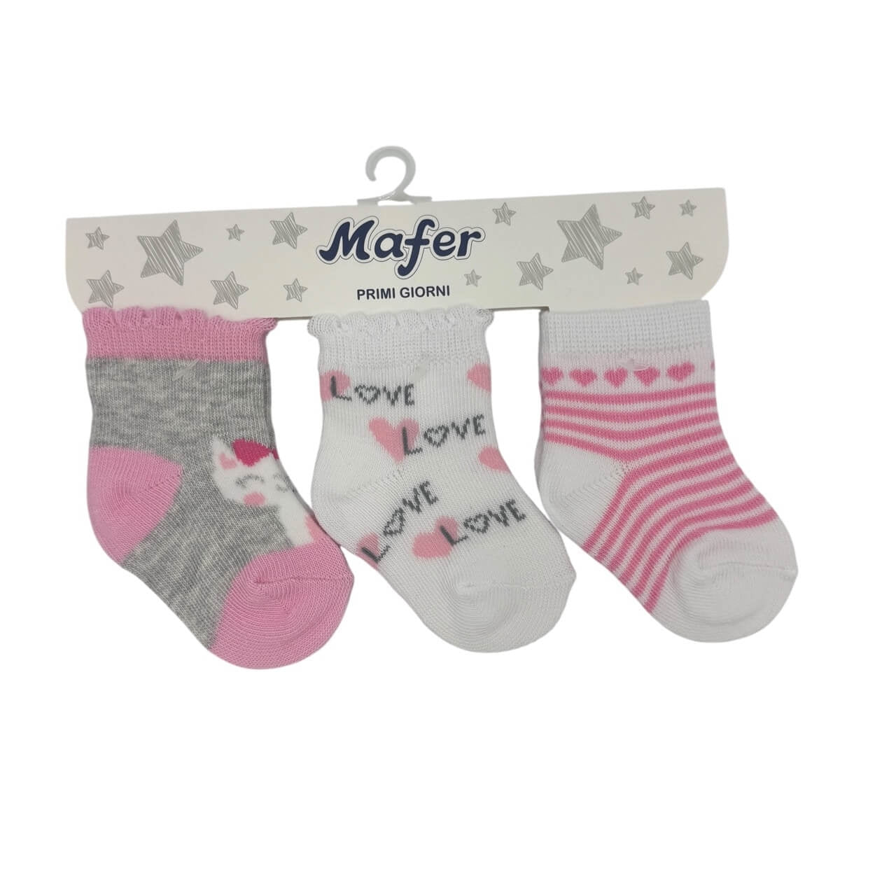 Tris warme Baumwollsocken 0/3 Monate