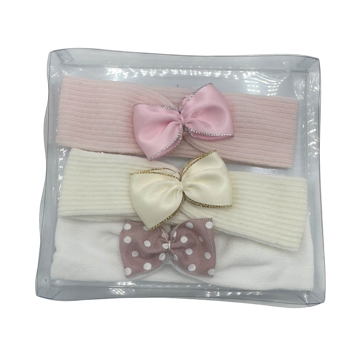 3 Baby-Stirnbänder für Mädchen aus warmer Baumwolle, 0/6 Monate