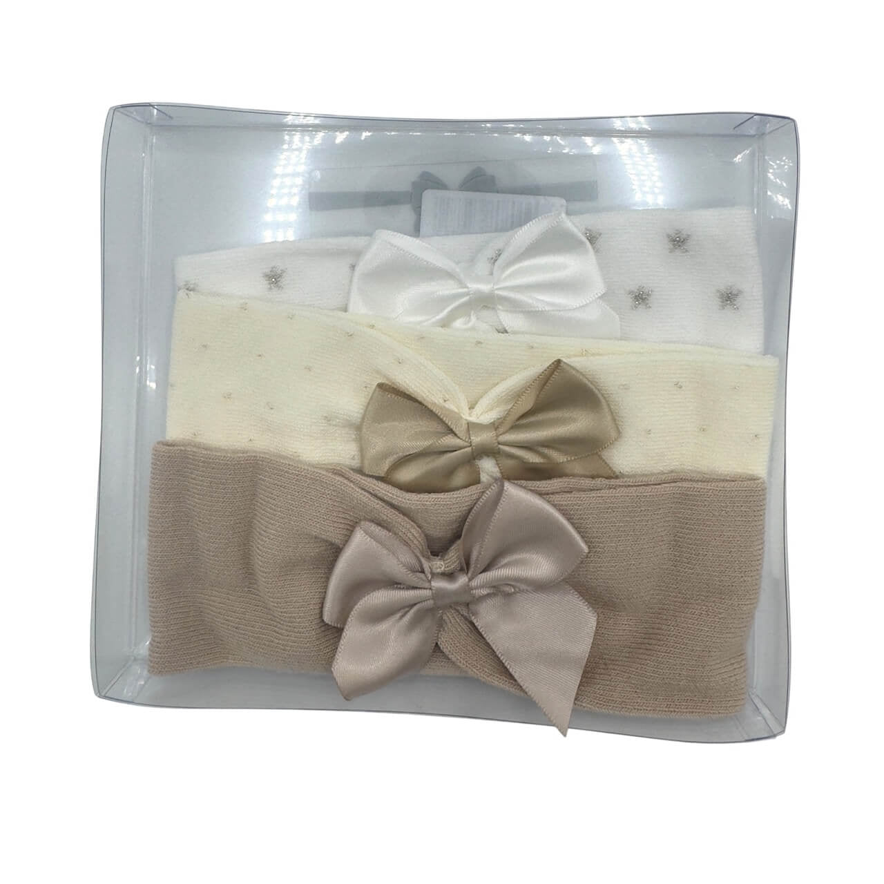 3 Baby-Stirnbänder für Mädchen aus warmer Baumwolle, 0/6 Monate