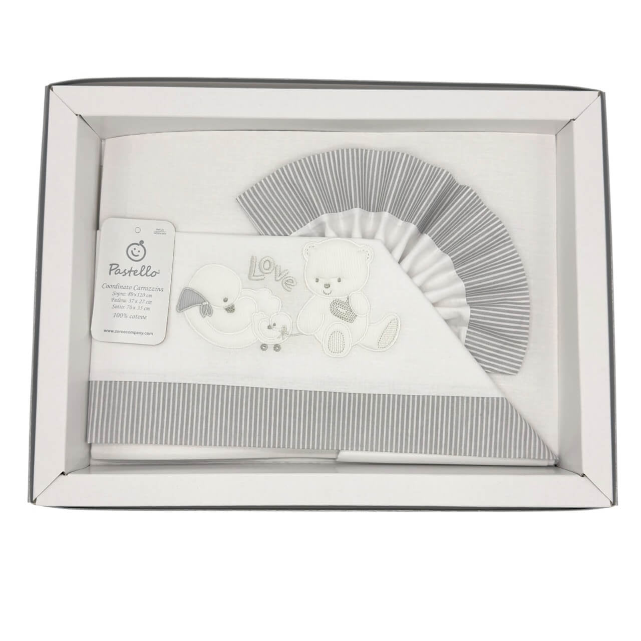 Completo Carrozzina Pastello 100% Cotone