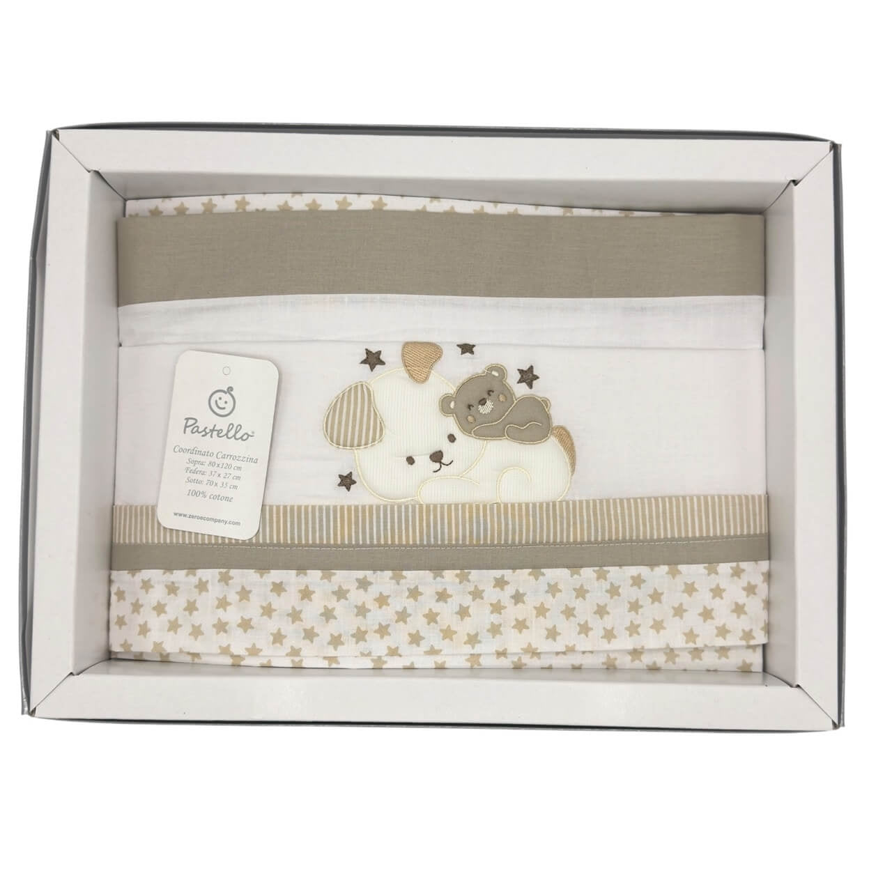 Completo Carrozzina Pastello 100% Cotone