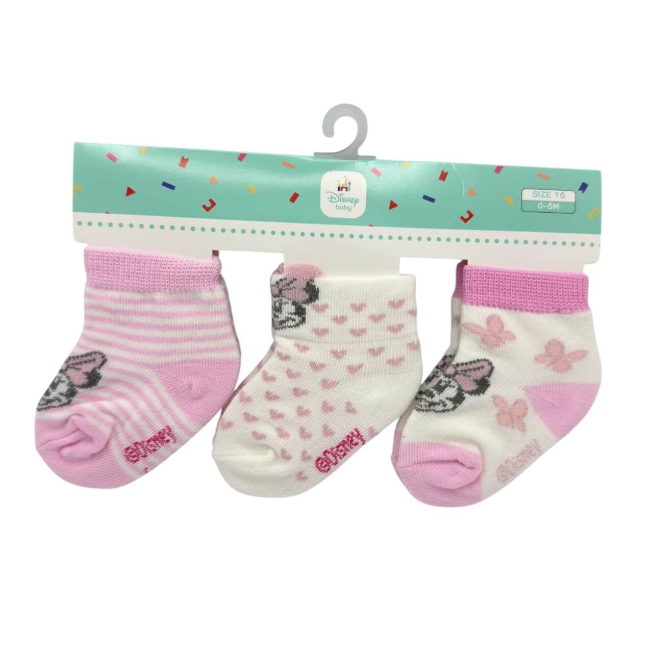 Tris Calzini Cotone 0/6 Mesi Disney Minnie