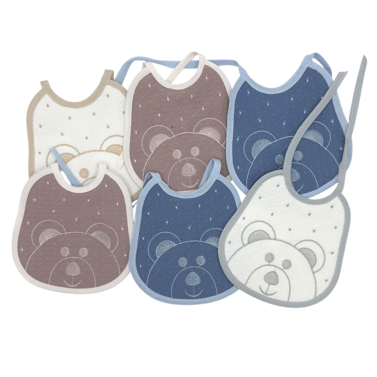 6 Bavette Ricamate Irge con Laccetti