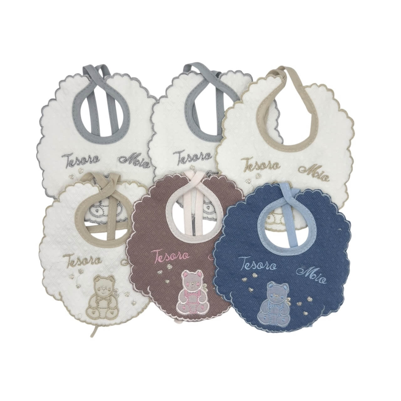 6 Bavette Ricamate Irge con Laccetti