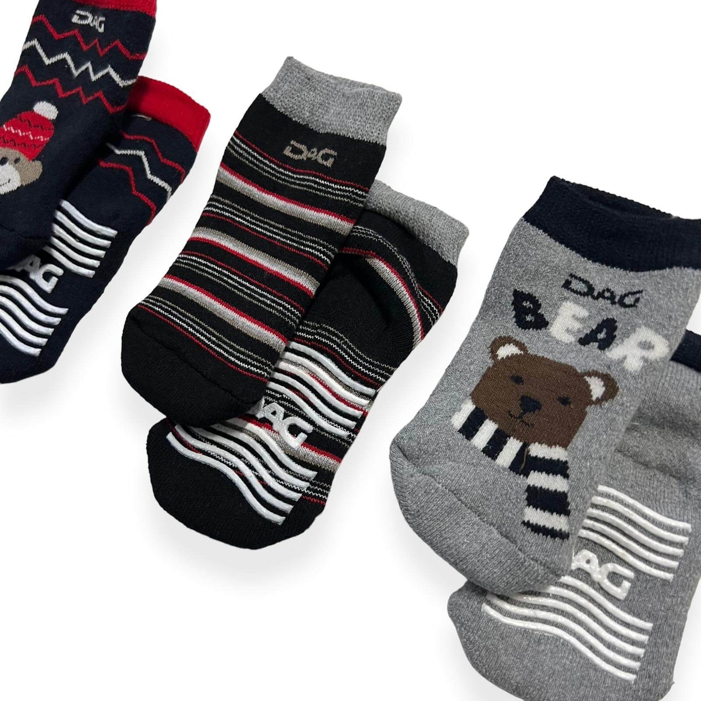 3 warme, rutschfeste Baumwollsocken für Neugeborene