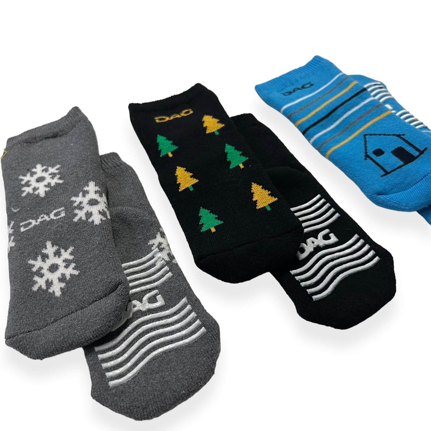 3 warme, rutschfeste Baumwollsocken für Neugeborene