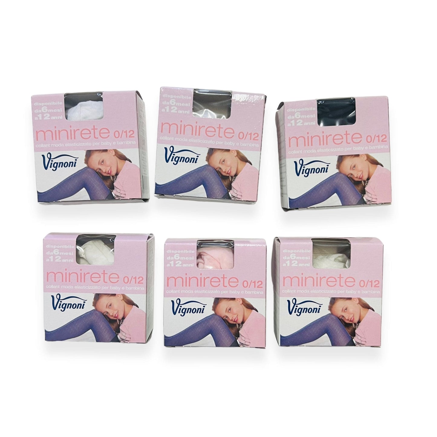 6 Filanca-Netzsocken für Mädchen in verschiedenen Farben von Vignoni